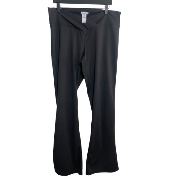 Garage Womens Black Flared High-Waisted Yoga Pants XL Polyester/Spandex Blend - Picture 1 of 11